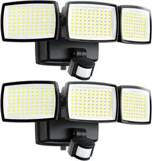 Battery Powered Motion Sensor Outdoor Lights, 1500LM Flood Lights, IP65 Waterproof Security Motion Detector Light Wireless for Outside, Yard 2Pack