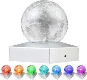 SUNNYPARK 4x4 Solar Post Cap Lights Deck Fence Outdoor Railing Lights Decorative Solar Powered Gazing Ball Caps LED Lamp for Garden, Patio, Pathway