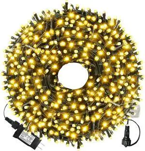 XTF2015 105ft 300 LED Christmas String Lights, End to End Plug 8 Modes Christmas Lights UL Certified Outdoor Indoor Fairy Light Christmas Tree, Patio, Garden, Party, Wedding, Holiday (Warm White)