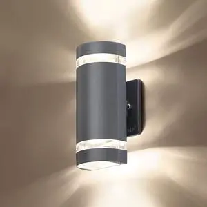 LMP LED Semi Cylinder Up and Down Lights Outdoor Wall Light,Body in Aluminum Waterproof Outdoor Wall Lamps,3000k 5W with Certificate ETL 1 Pack