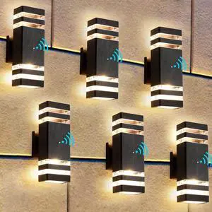 6 Pack Dusk to Dawn LED Outdoor Lighting,14W IP65 3000K 1100LM,Modern Outdoor Wall Light, Aluminum Waterproof Outside House Lights,Outdoor Wall Sconce for House Porch Garage