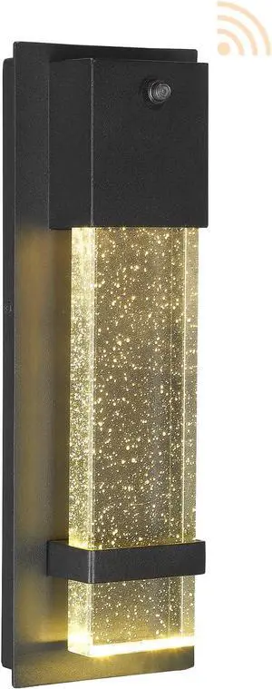 Dusk to Dawn Wall Light 1PC Black Outdoor Light Bubble Glass Exterior Wall Sconce Waterproof Porch Lanterns for Entryway Front Door