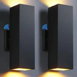 SHIMR Outdoor Wall Lights Dusk to Dawn 2 Pack, ETL Listed Outdoor Light Fixture Wall Mount, Aluminum Anti-Rust Up and Down Outside Lights for House Porch Garage Patio, LED Bulbs Include