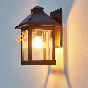 LUHLEE Solar Porch Lights Outdoor,1 Pack Motion Sensor Solar Wall Lights,IP65 Waterproof Wall Sconce Lights Outdoor with 3 Lighting Modes for House, Porch, Front Door, Garage, Shed, Patio