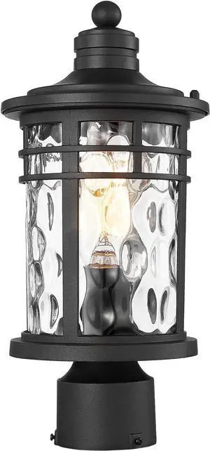 Darkaway Outdoor Post Lights Lamp Posts Outdoor Lighting, Aluminum Post Lights Outdoor Light Fixtures with Water Ripple Glass, Pole Light for Outside Patio Yard Garden