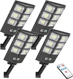 150W Solar Lights Outdoor Waterproof, 8000LM LED Solar Flood Lights Outdoor Motion Sensor with Remote, 3 Modes Solar Lights for Outside Yard, Garden, Path & Parking Lot (4PCS)