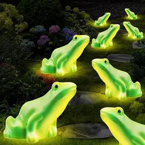 Solar Frog Path Lights Outdoor for Garden Art Decor,6PACKS Frog Easter Gifts Decorations,Frog Lights for Housewarming Gifts,Lawn Ornament,Garden Decor Gifts for House,Women,Mom Day,Grandma