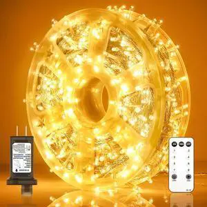 246FT 600 LED Christmas Lights Outdoor Waterproof 8 Modes String Lights for Outside Warm White Christmas Tree Lights Plug in for Outside Indoor Bedroom Wedding Party Holiday Decorations