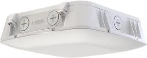 Lithonia Lighting 10" Square Canopy LED Outdoor Ceiling Light, Dusk-to-Dawn Photocell and Motion Sensor Outdoor Lights, Adjustable Brightness and Switchable Color Temperature, Wet Rated, White