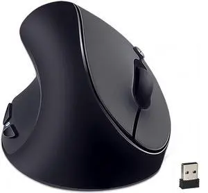 SUNGI Left-Handed Mouse,2.4GHz Ergonomic Vertical DPI 800/1200/1600 Wireless Mouse with USB Receiver for Left Hand,Black