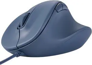 ELECOM Wired USB Ergonomic Shape Mouse, Silent Click, Right Hand, 2000DPI, 5 Buttons, Optocal Sensor, Compatible with PC, Mac, Laptop, EX-G, Msize Blue (M-XGM30UBSKBU)