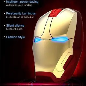 Wireless Mouse Ergonomic 2.4 G Portable Mobile Computer Click Silent Mouse Optical Mice with USB Receiver for Notebook PC Laptop Computer (Gold)