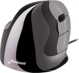 Evoluent  Inventor of The Vertical Mouse  VMDS Ergonomic Vertical Mouse Right Hand Small Wired USB, Sculpted for Comfort, Reduces Wrist Strain, 4 Speeds, 6 Customizable Buttons in Windows