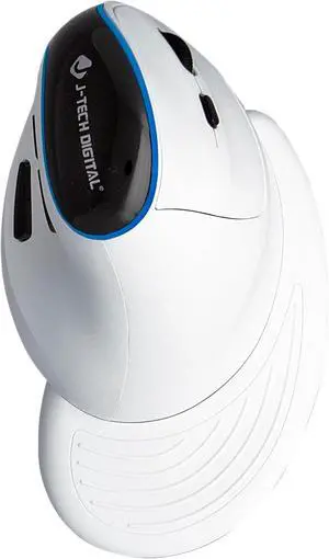 J-Tech Digital Vertical Ergonomic Wireless Mouse  Bluetooth Dual Mode + USB Dongle, Rechargeable, 2.4GHz, Adjustable DPI 3200, for Laptop, Desktop, PC, Mac [V638W]