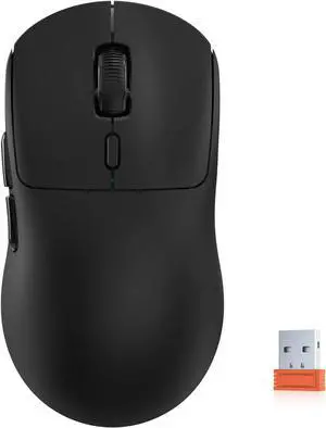 Wireless Gaming Mouse Ultralight 55g, 3395 Lag-Free Sensor, 26K DPI, 80Hrs Long Battery Life, 6 Programmable Button for PC, 3 Modes (2.4G/Wired/BT), Win with M600v2, Black