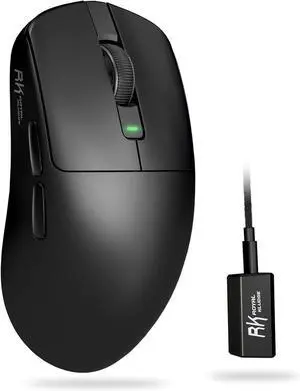 RK ROYAL KLUDGE RK M3 Wireless Gaming Mouse with 42K DPI, 47g Lightweight Computer Mouse with Dual 8K Polling Optical Sensor, Bluetooth/2.4G/USB-C Wired PC Game Mice with 5 Programmable Buttons, Black