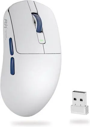 RK ROYAL KLUDGE RK M30 Wireless Gaming Mouse, 24000 DPI, 43g Ultra-Lightweight, PAW3311 Sensor, 2.4G/Bluetooth/USB-C Rechargeable Wireless Mouse with 5 Programmable Buttons for PC/Mac, White