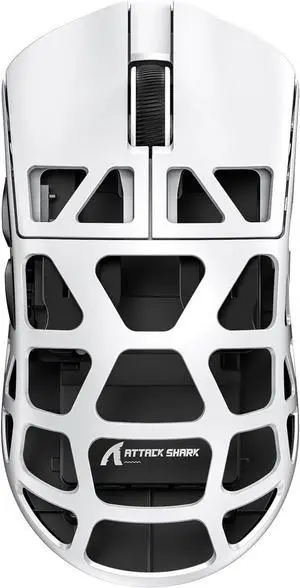 ATTACK SHARK R3 46g Superlight Magnesium Alloy Wireless Gaming Mouse, BT/2.4Ghz/Wired Computer Mouse, 8000Hz Wireless Polling Rate, PAW3395 26K DPI Sensor, Programmable Mice, PC/Laptop/Mac (White)