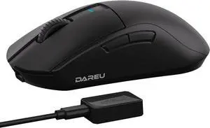DAREU A950pro 4K Wireless Gaming Mouse:55g Ultra-Lightweight,4KHz Polling Rate,PAW3395 Optical Sensor,26K DPI,5 Programmable Buttons,Support 15min Fast Charging &Tri-Mode Connection (Black)