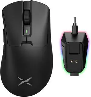 DeLUX M900PRO Wireless Gaming Mouse, 8000Hz Polling Rate, RGB Charging Dock, 63g Ergonomic Design, PAW3395 Sensor with 26000DPI, Programmable Buttons (Black)