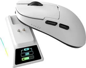 DAIDAI AJAZZ AJ159 APEX Wireless Gaming Mouse 2.4G Wired BT|RGB Magnetic Screen Charging Dock|Lightweight|42K Optical Tracking|400mAh Battery |PAW3950APEX Sensor.
