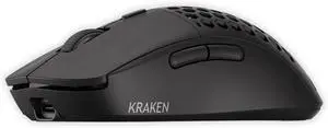 Kraken AERO - Superlight Wireless Gaming Mouse, Ultra-Lightweight, LAG-Free Wireless, Dual-Mode (2.4Ghz + Wired) Symmetrical, 26,000 DPI, PAW3395 Compatible with PC/MAC (Black)