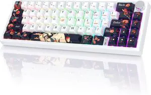 RisoPhy PC425 Wireless Gaming Keyboard, Gasket Mount, RGB Backlight, Volume Knob, 2.4GHz/USB-C/BT5.0, 60% Mechanical Gaming Keyboard for Mac/Win