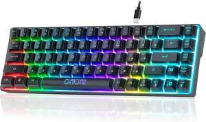 60% Gaming LED Keyboard RGB 68 Keys Layout Wired Keypad with 10 Preset Effects Mechanical Switch Feel Compatible with PC Mac Linux Xbox one PS4 PS5
