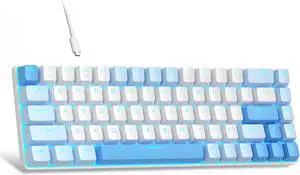 MageGee Portable 60% Mechanical Gaming Keyboard, MK-Box LED Backlit Compact 68 Keys Mini Wired Office Keyboard with Red Switch for Windows Laptop PC Mac - Sky Blue