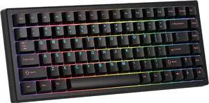 75% Wireless Gaming Keyboard RGB Triple Mode Hot Swappable Mechanical Keyboards PBT Keys Gasket Creamy Custom Keybad Quiet White Switch for Win/MAC