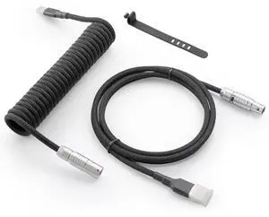 GUNMJO Pro Custom Coiled USB C Cable for Gaming Keyboard, Double-Sleeved Mechanical Keyboard Cable with Slim Type Detachable Metal Aviator, 1.5M USB-C to USB-A, Classic Black Color GUNMJO Pro Custom Coiled USB C Cable for Gaming Keyboard, Double-Sleeved Mechanical Keyboard Cable with Slim Type Detachable Metal Aviator, 1.5M USB-C to USB-A, Classic Black Color