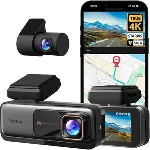 4K Dash Cam Front and Rear, 170° Ultra Wide Dashcam with ADAS, Night Vision, 24/7 Parking Mode, Sony IMX415 Sensor, WDR, Free 64GB SD Card, 5G/2.4G WiFi, Built-in GPS, Loop Recording
