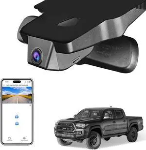 4K Dash Cam Custom fit for Toyota Tacoma 2018 2019 2020 2021 2022 2023(Model A),Limited TRD Sport Off-Road Pro SR5 SR,Integrated OEM Look,UHD 2160P Video,App & WiFi,128GB Card
