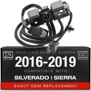 Backup Camera Compatible with 2016-2019 Chevy Silverado, GMC Sierra - OEM Replacement Reverse Camera 84062896, 590-111