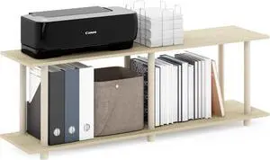 Furinno Turn-N-Tube No Tools Modern Rectangle Side Table, Bauhaus Oak/Beige