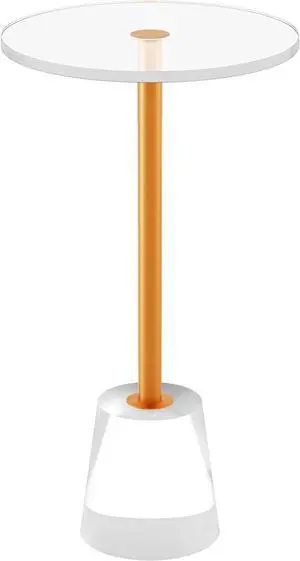 Acrylic End Table, Acrylic Drink Table with Brushed Brass Metal, Clear Nightstand with Metal Support Base for Office Living Room, Bedroom, Easy Assembly, 12D*12W*22H