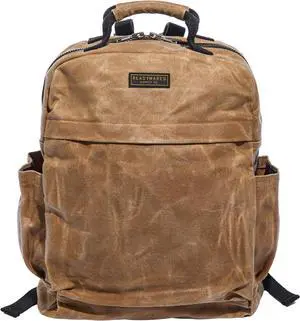 Waxed Canvas Backpack  Durable Rucksack with Laptop Sleeve  Water-Resistant Travel Bag for Work, Commute, School, or Outdoor Use