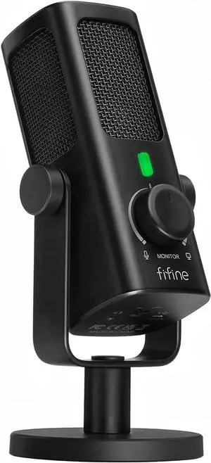 FIFINE USB-Podcast-Condenser-Microphone for Studio-Recording/Computer-Streaming, Desktop-Metal-Mic for YouTube Music Vocal Creation, with Monitor-Mix Volume-Control, Low-Cut Switch (PROFILE3)