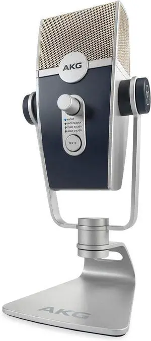 AKG Pro Audio Lyra Ultra-HD USB C Microphone for Recording, Streaming, Gaming, Podcasting, ASMR on PC and Mac, Condenser Mic for Laptop or Computer, Adjustable Stand, Plug and Play  Blue and Silver