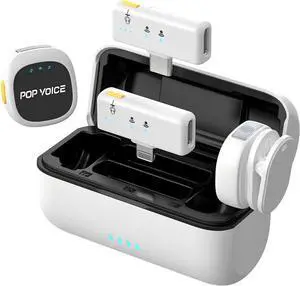 Mini Microphone for iPhone Android, Wireless Mic with 40H Battery, Noise Cancellation, 48KHz 16-Bit, 164ft Range, Magnetic & Clip on Lavalier Microphone for Video Recording, YouTube, Tiktok, Vlogging