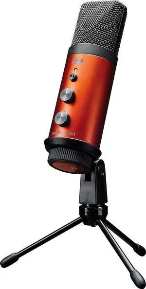ESI cosMik uCast | USB Microphone, Cardioid Condenser Computer Microphone for Gaming, Streaming, Podcasting, 2m USB-C Cable, Mute Button, Built-in Headphone Jack, Gain Control, USB Mic for PC & Mac