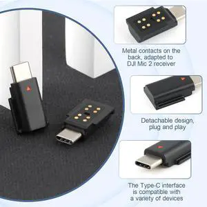 for DJI MIC 2 Adapter Type-C Phone Wireless Microphone Receiver for Mic 2 Type-C Adapter Phone PC Tablet USB Mic Accessories