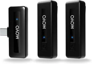 Movo Wireless Mini UC Duo USB-C Wireless Microphone for iPhone 15 and Up, Android, iPad Pro & Laptops  Wireless Lavalier Mic for USB-C Smartphones & Devices, Great for Vlogging & TikTok
