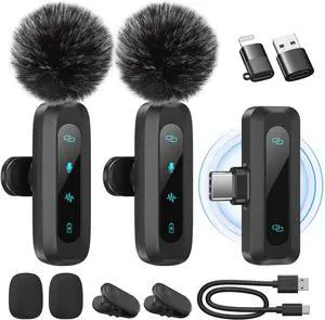 Mini Microphone for iPhone Android Phone - Wireless Lavalier Microphone Plug-Play Mic with Noise Reduction, Auto Pairing, Mute & Reverb for Vlogging,Video Recording,TikTok,YouTube