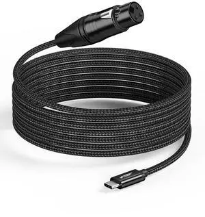 CableCreation XLR to USB C 6.6ft, XLR Female to USB Type C Professional Recording Audio,for Microphones to Cellphone/Laptop/Tablet,Compatible with Windows Macos iOS Android Linux Unix,Shure PGA58