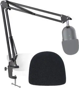Seiren Mini Boom Arm Mic Stand with Pop Filter, Adjustable Suspension Boom Scissor Arm Stand with Pop Filter for Razer Seiren Mini USB Streaming Microphone by SUNMON