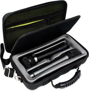 LOUDmouth Dual Wireless Microphone Case | Hard Shell Travel EVA Storage Box for Two Wireless Mics | Hardshell Carrying Case | CASE ONLY | 12.5" x 7" x 3.25"