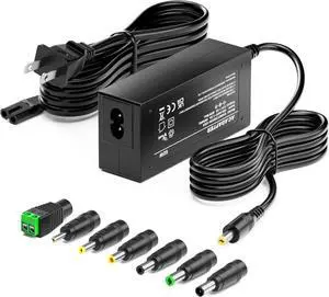 12V 5Amp Power Supply Adapter, AC 100-240V to DC 12Vdc 5A 3.5A 3A 2A 1A Replacement Power Cord Converter for LED Strip Light DVD Player CCTV Security Camera Sceptre Onn HP Dell AOC Monitor
