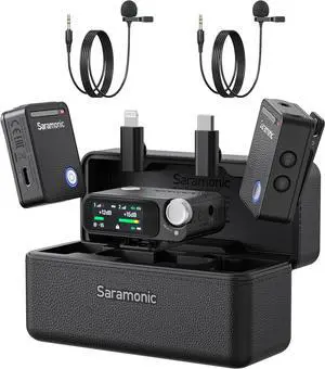 Saramonic Ultra | Wireless Lavalier Microphone, 32-Bit Float Recording, Timecode Sync, Noise Cancellation, IPX5 Water Resistance, 984 Range, 130dB SPL, for iPhone, Android, Camera (ULTRA03)