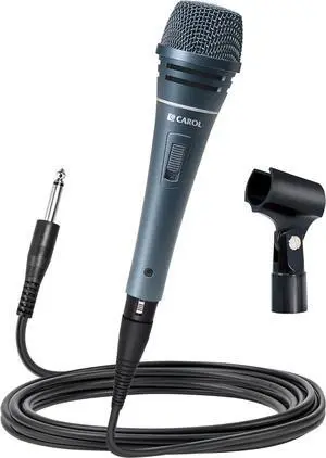 CAROL Sigma-plus2 XLR Wired Vocal Microphone  Dynamic Supercardioid Mic with Dual Shock Mount Tech for Singing, Rock & Metal Band Performances, Includes Mic Clip, 14.8ft XLR Cable & On/Off Switch